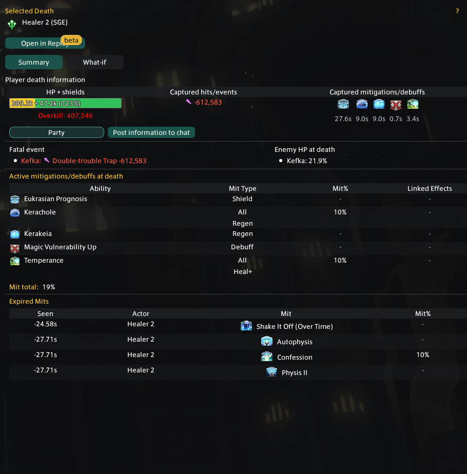 Better Deaths selected death summary showing fatal event and mitigation context
